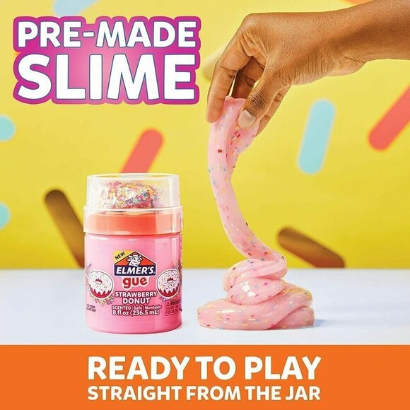4pk ELMER'S Gue 8oz Strawberry Donut Scented Safe Non-Toxic PRE-MADE SLIME NIP - Picture 3 of 6